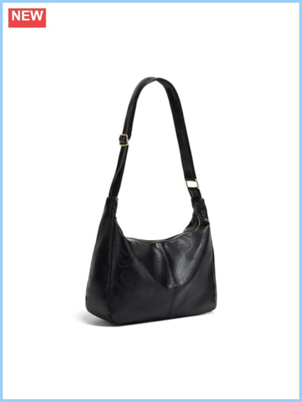Vegan Leather Slouchy Hobo Shoulder Bag Crossbody Handbag Tote Purse Travel